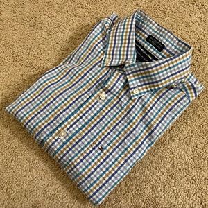 TOMMY HILFIGER Mens’ Blue Gingham Check Shirt
